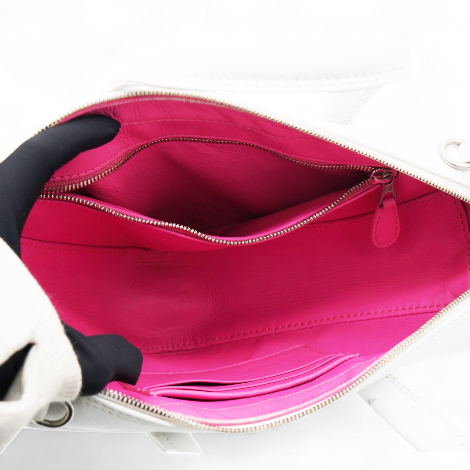  Balenciaga Leather Triangle Duffle White 