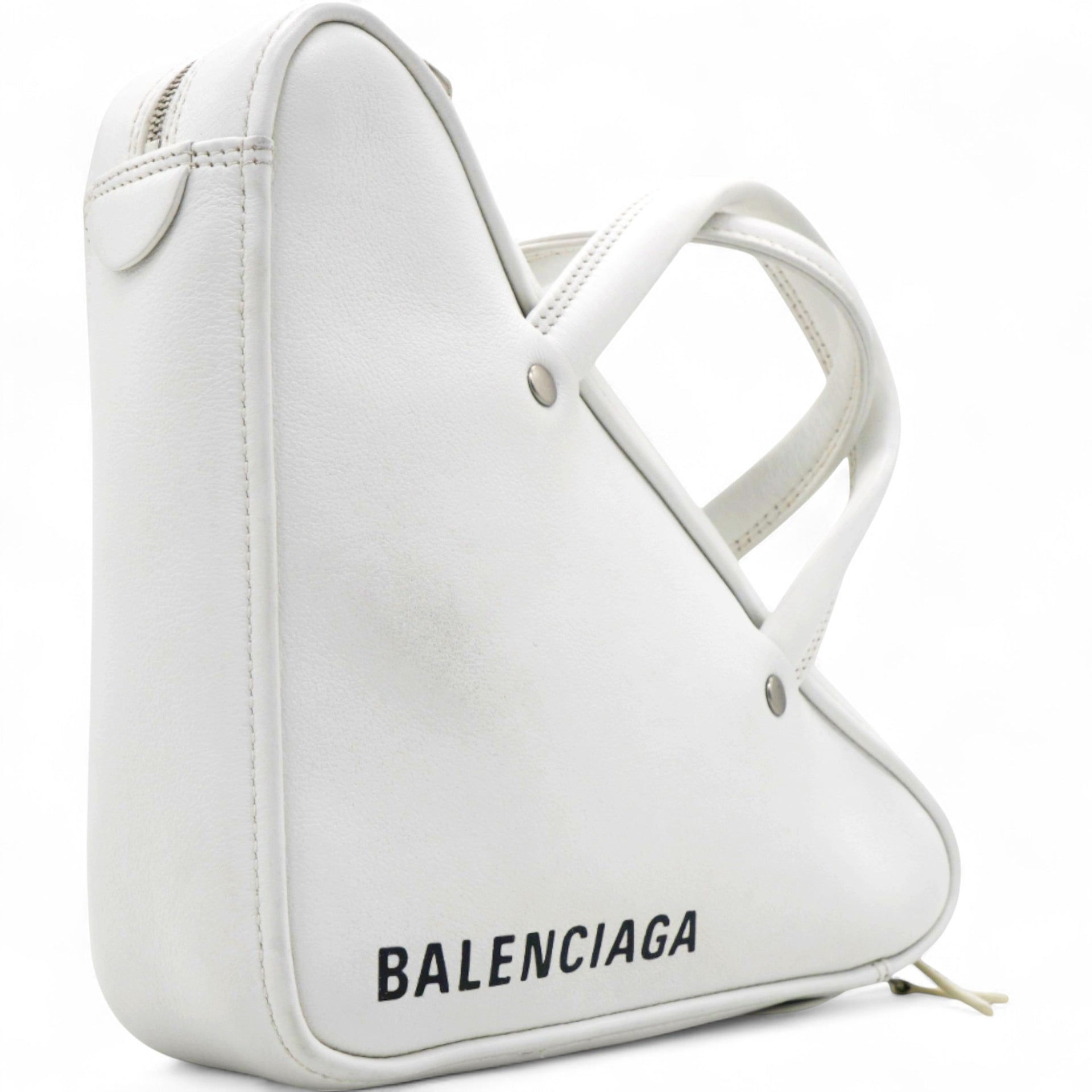  Balenciaga Leather Triangle Duffle White 