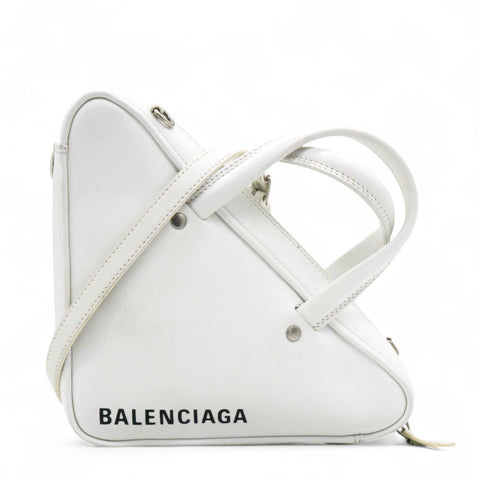  Balenciaga Leather Triangle Duffle White 