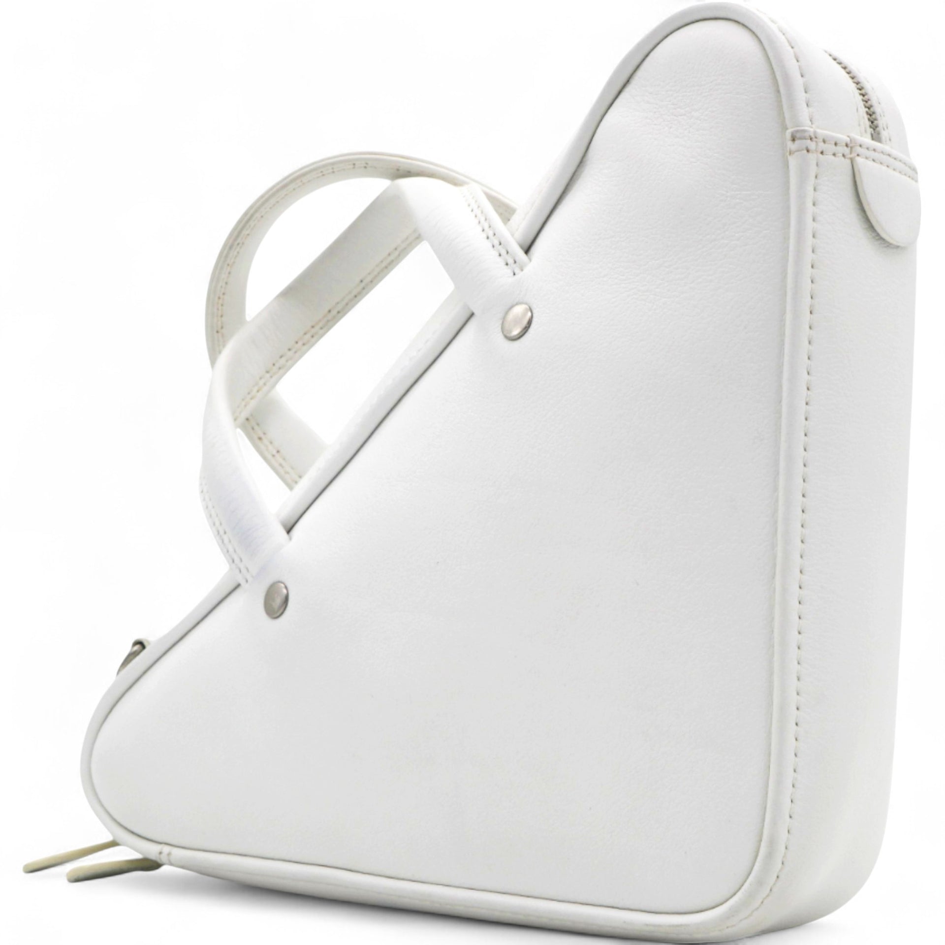  Balenciaga Leather Triangle Duffle White 