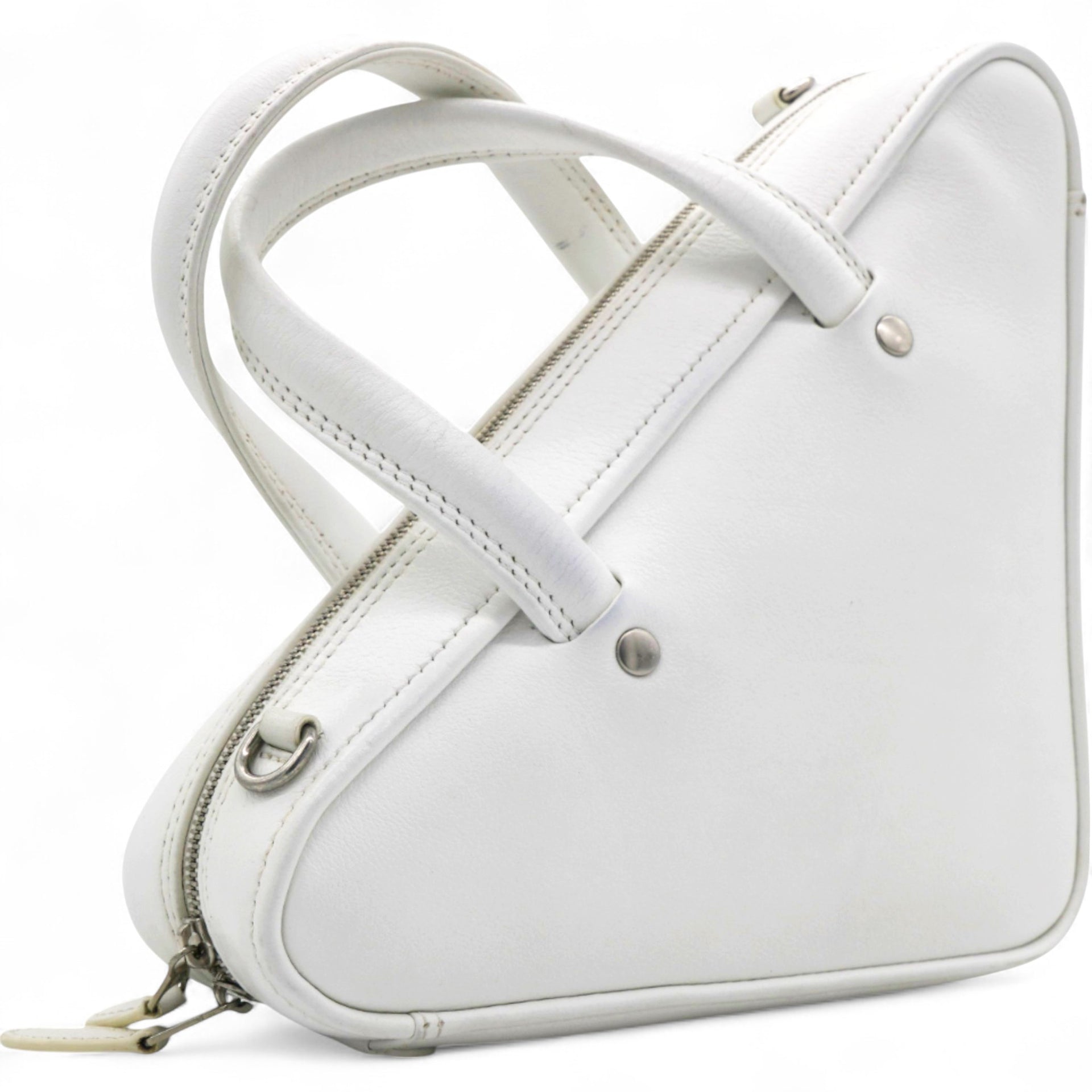  Balenciaga Leather Triangle Duffle White 
