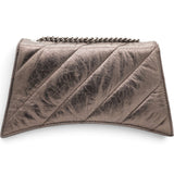Balenciaga Metallic Crushed Calfskin Quilted XS Crush Chain Bag Dark Bronze 