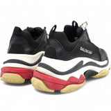 Balenciaga Triple S Sneakers in Black/Red Polyurethane Size39 