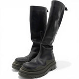 Bottega Veneta Black Green Tire Tall Boots Size37 