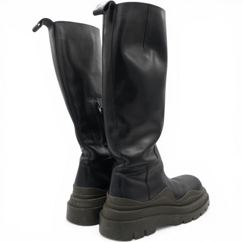 Bottega Veneta Black Green Tire Tall Boots Size37 