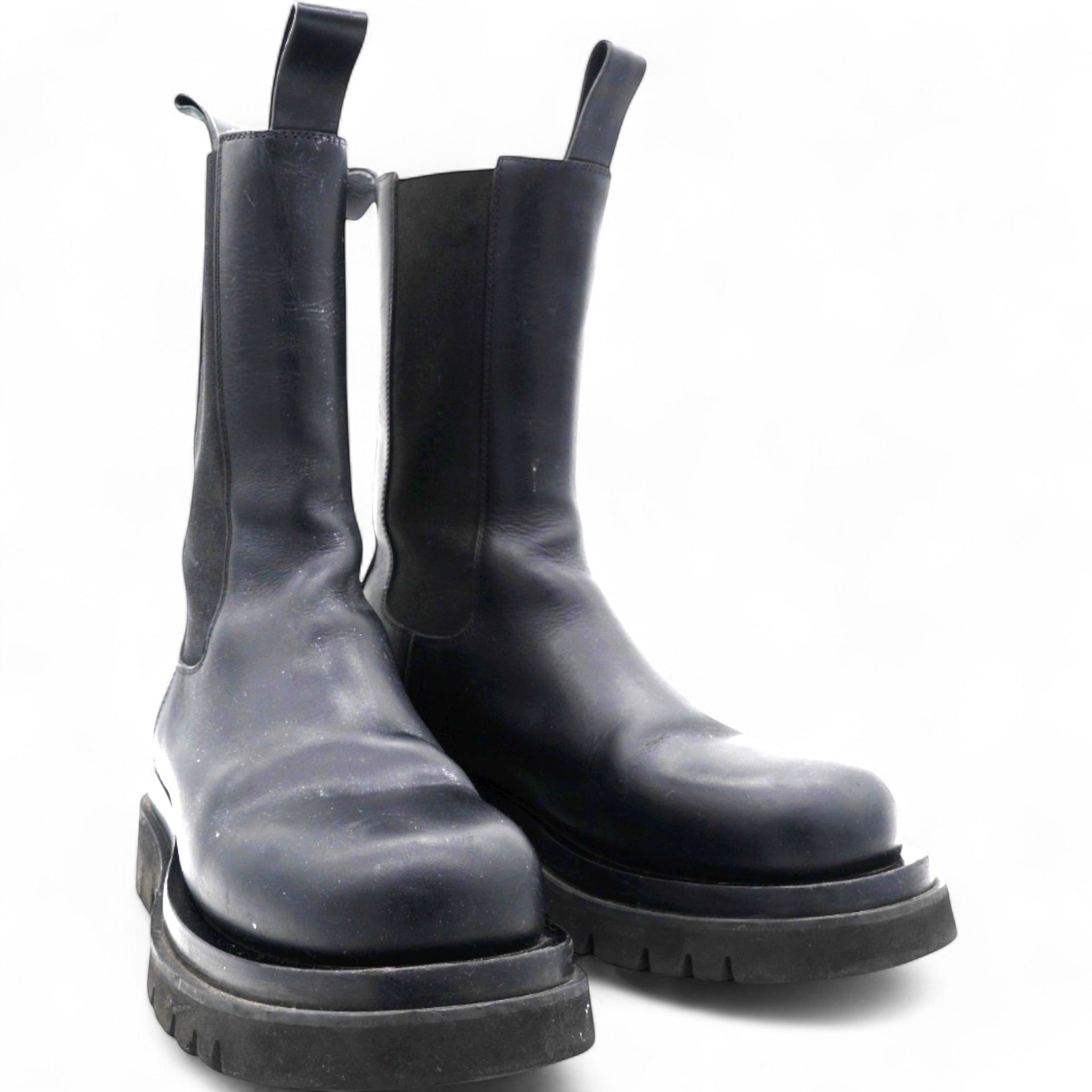 Bottega Veneta Lug Chunky Sole Boots in Black Leather Size36.5 