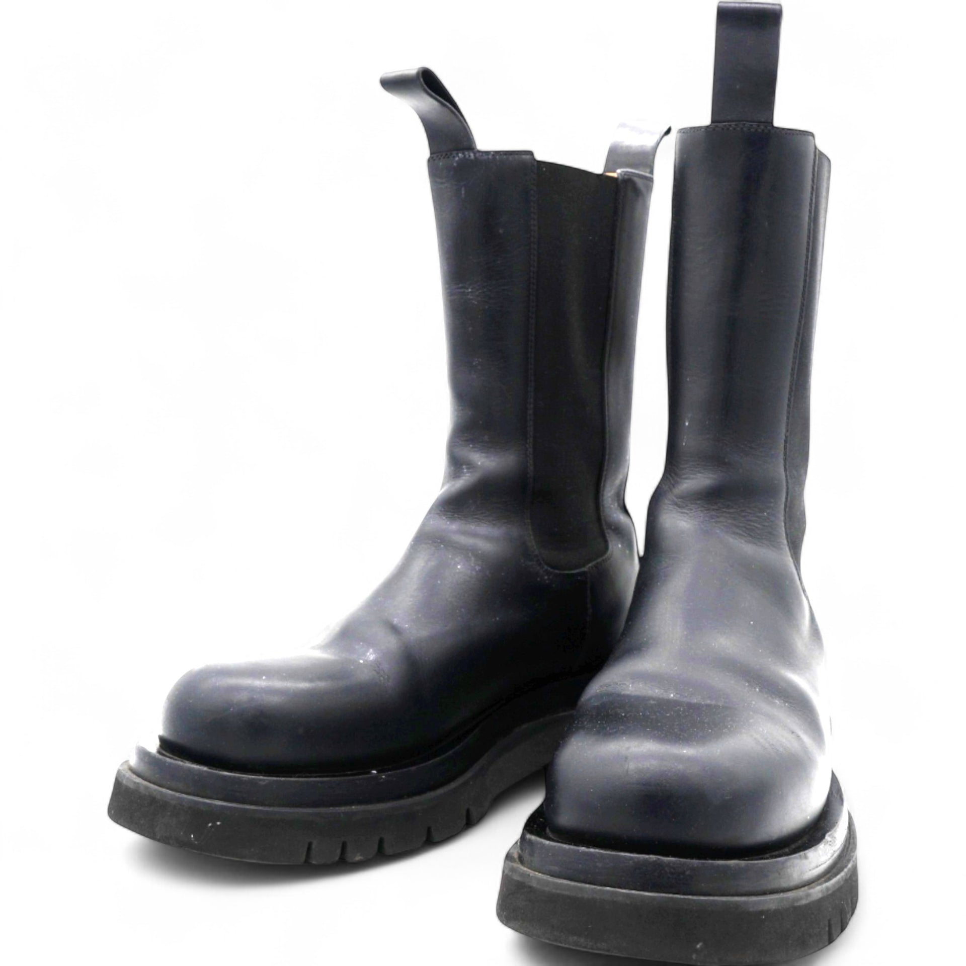 Bottega Veneta Lug Chunky Sole Boots in Black Leather Size36.5 
