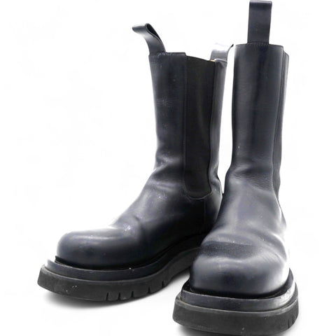 Bottega Veneta Lug Chunky Sole Boots in Black Leather Size36.5 