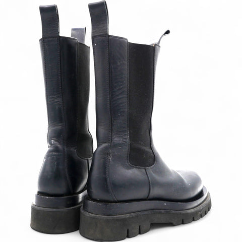 Bottega Veneta Lug Chunky Sole Boots in Black Leather Size36.5 