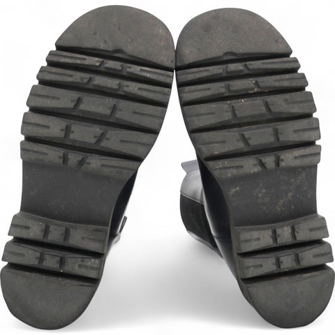 Bottega Veneta Lug Chunky Sole Boots in Black Leather Size36.5 