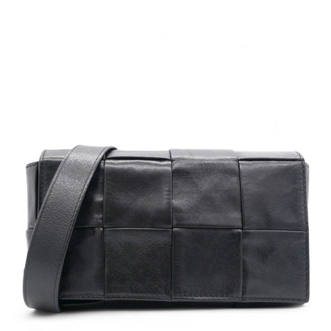  Bottega Veneta Nappa Maxi Intreccio The Belt Cassette Bag Black 