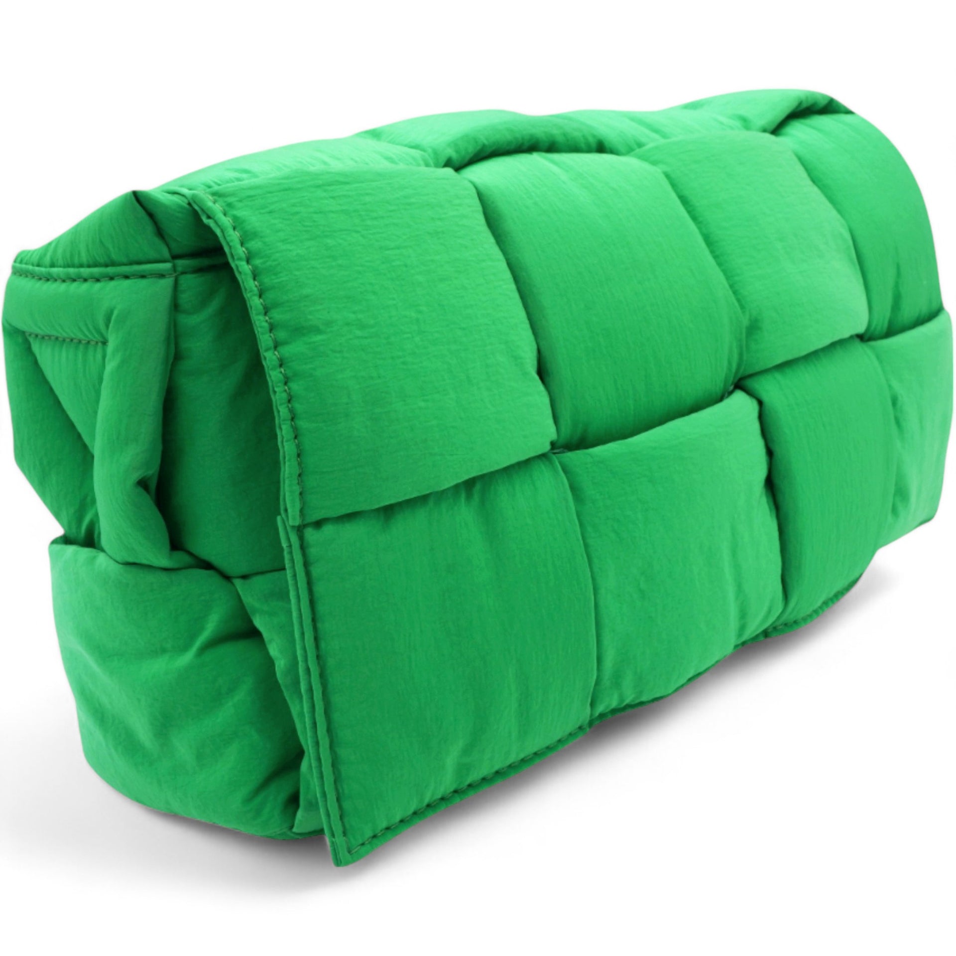 Bottega Veneta Nylon Intrecciato Padded Tech Cassette Bag Parakeet 