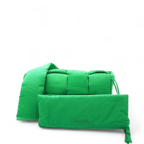 Bottega Veneta Nylon Intrecciato Padded Tech Cassette Bag Parakeet 