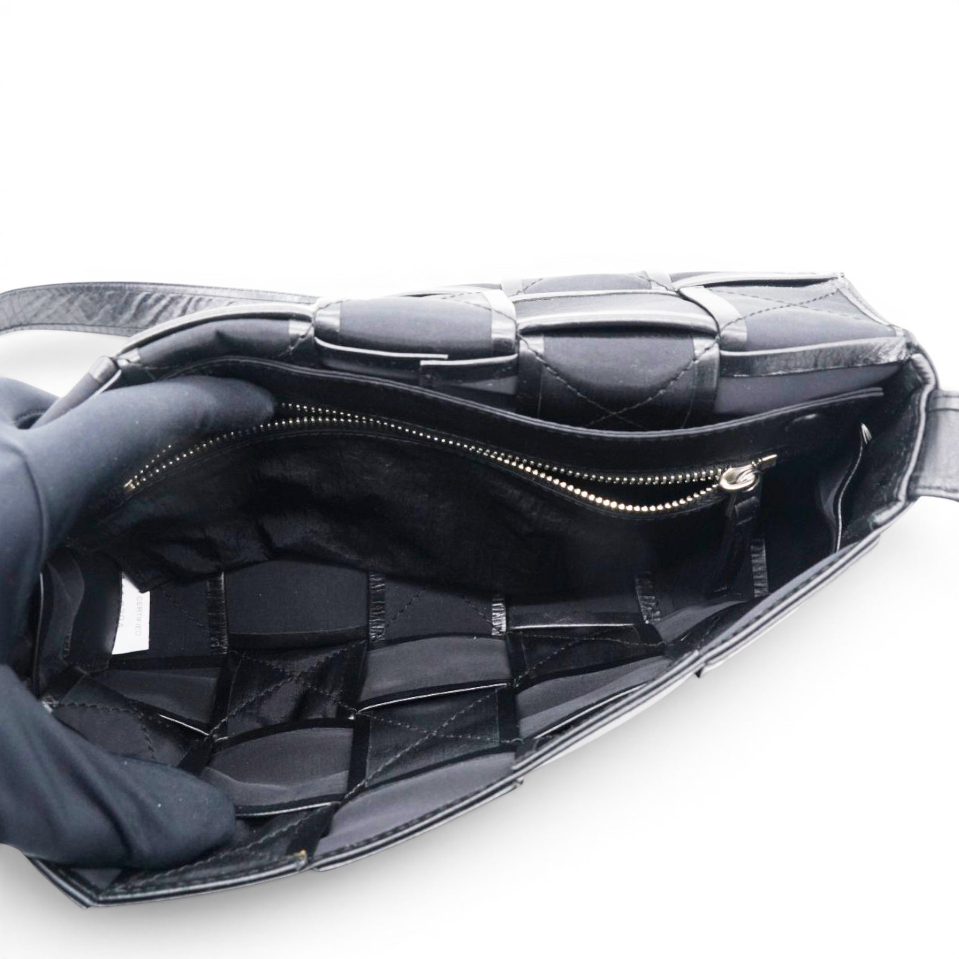 Bottega Veneta Paper Intreccio Cassette Belt Bag Black 
