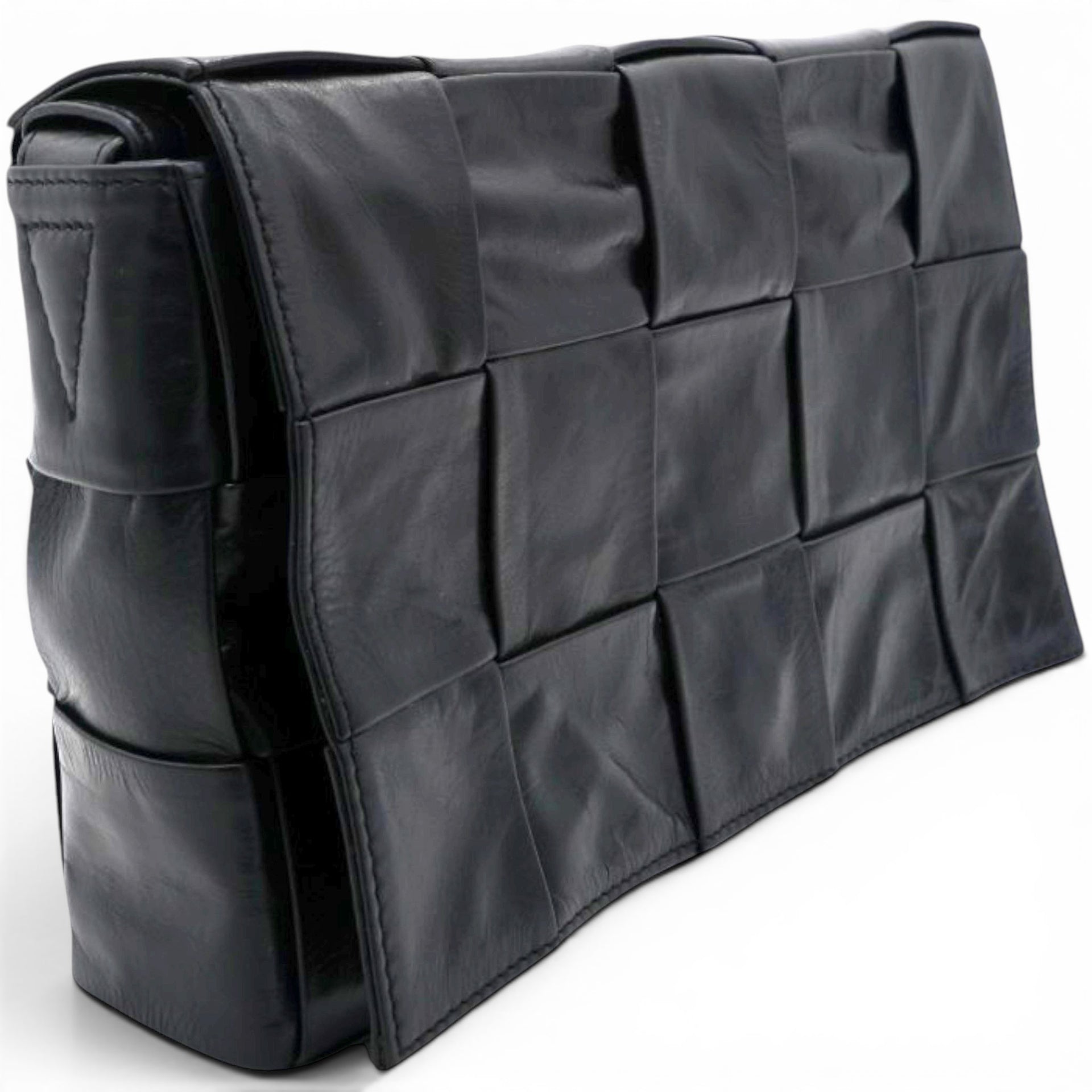 Bottega Veneta Paper Intreccio Cassette Belt Bag Black 
