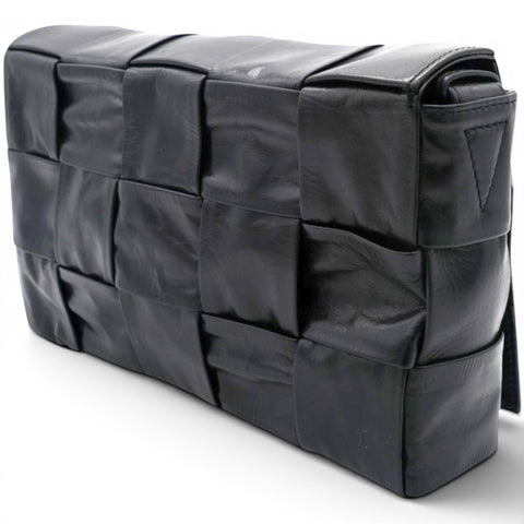 Bottega Veneta Paper Intreccio Cassette Belt Bag Black 