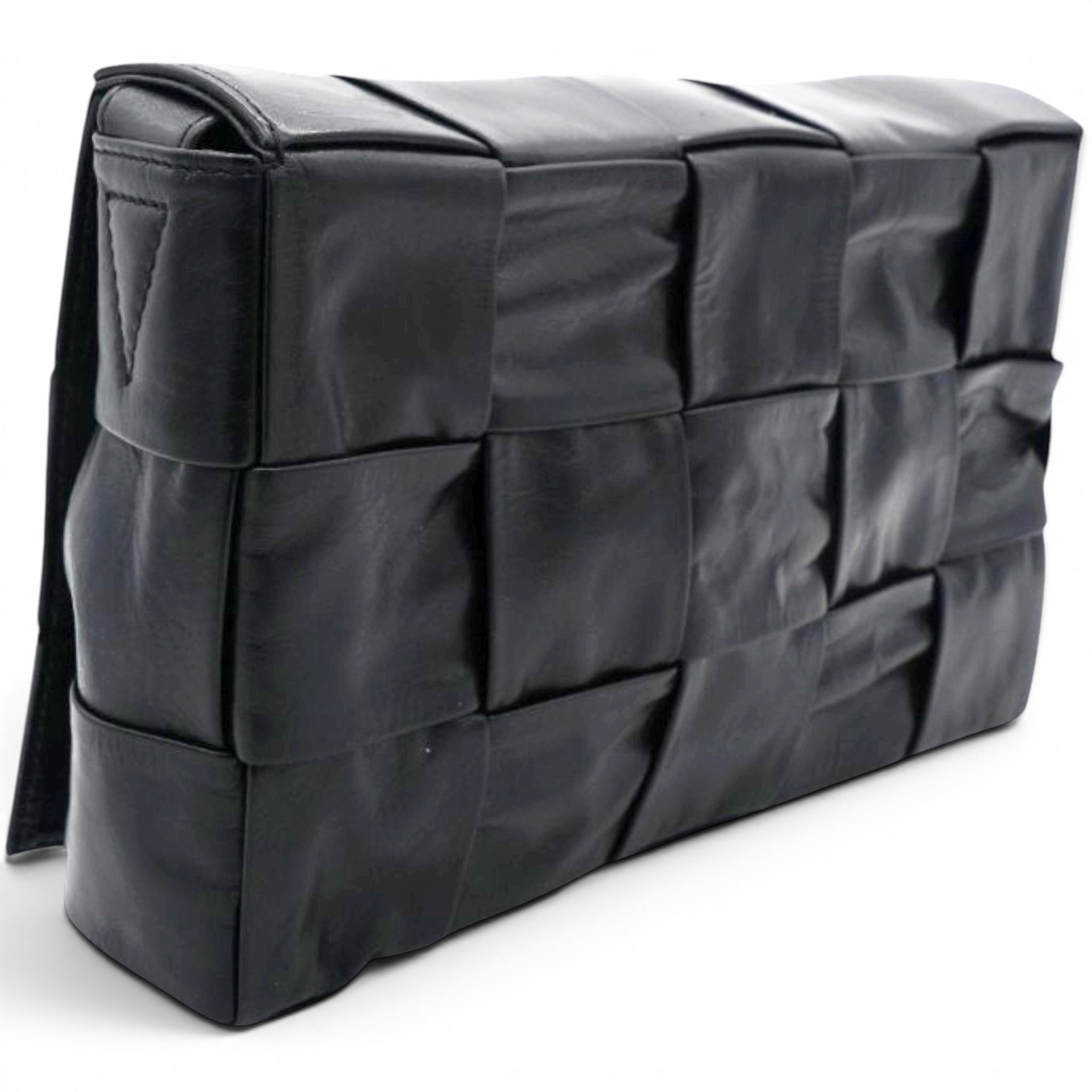 Bottega Veneta Paper Intreccio Cassette Belt Bag Black 
