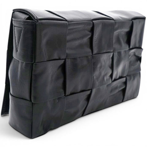 Bottega Veneta Paper Intreccio Cassette Belt Bag Black 