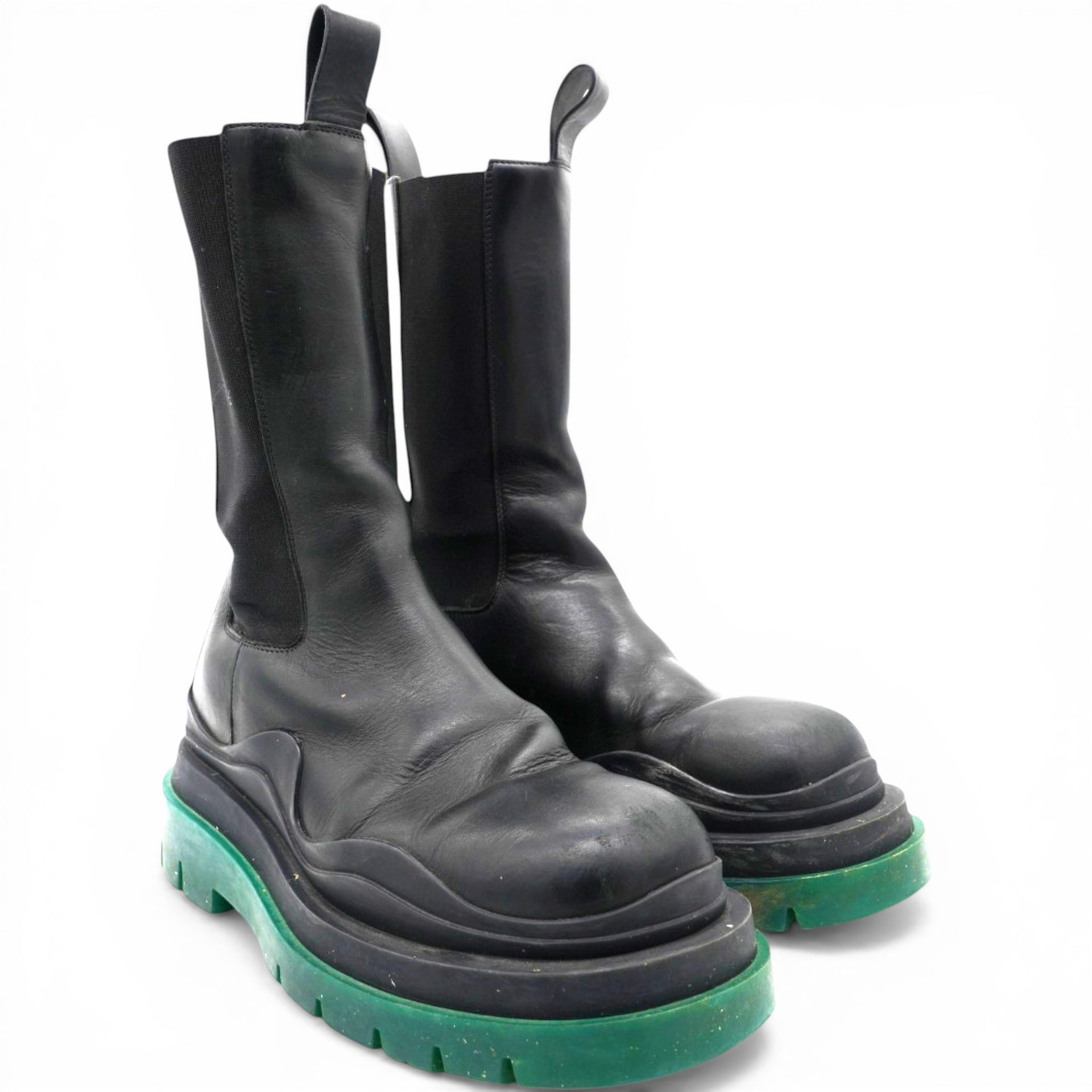 Bottega Veneta The Tire Chelsea Boots Black Green Size37 