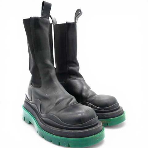 Bottega Veneta The Tire Chelsea Boots Black Green Size37 