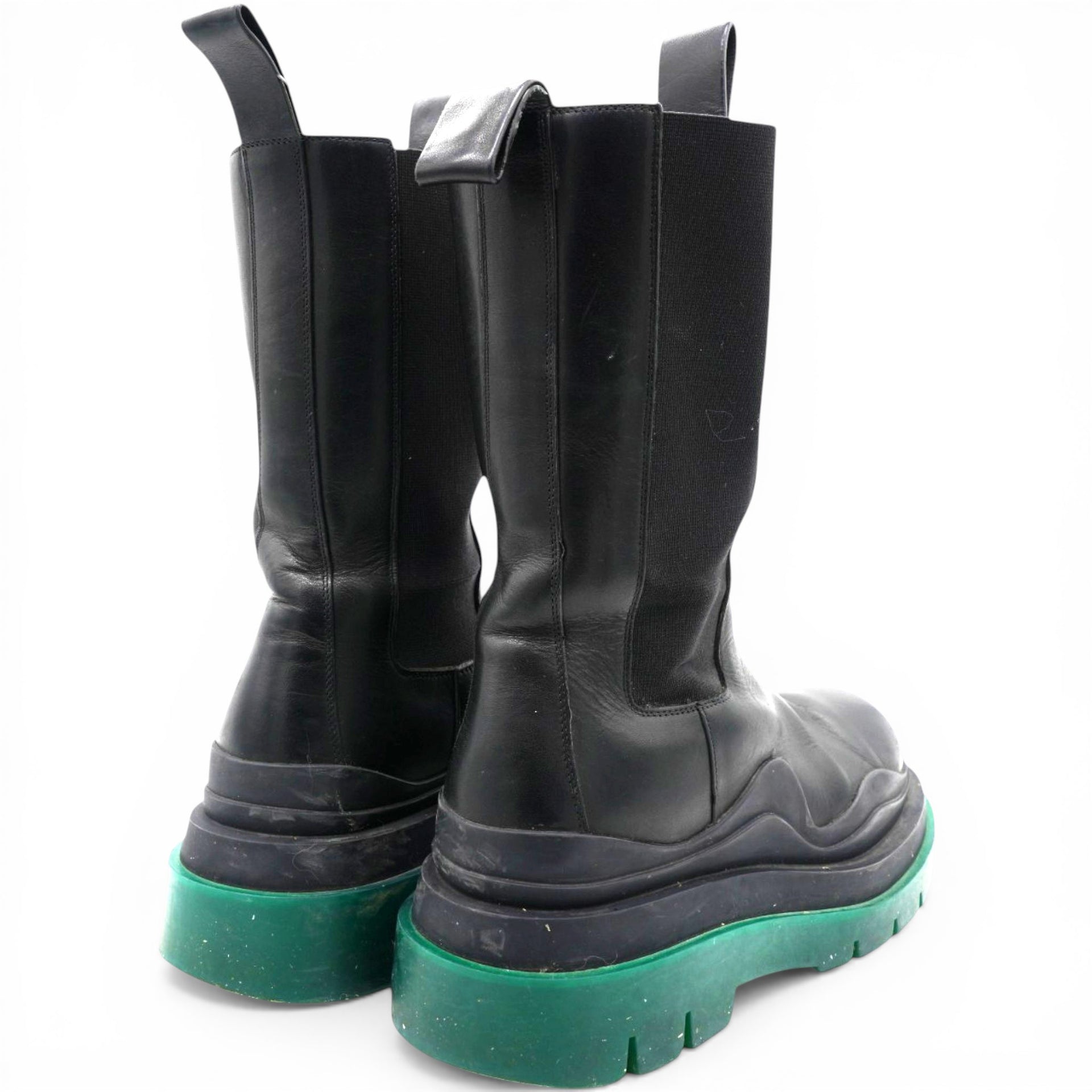 Bottega Veneta The Tire Chelsea Boots Black Green Size37 