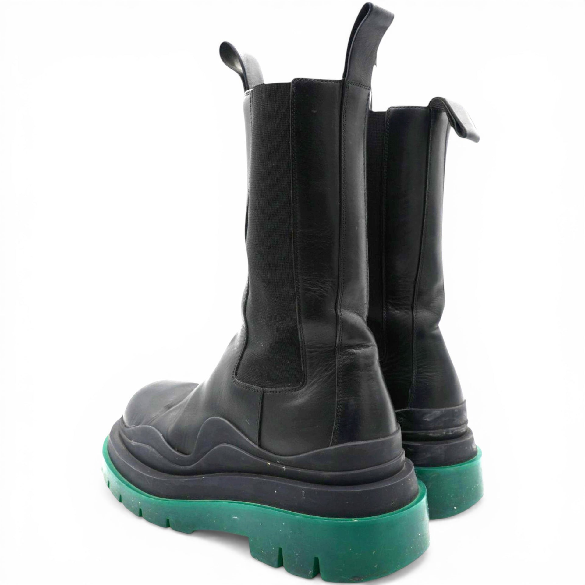 Bottega Veneta The Tire Chelsea Boots Black Green Size37 