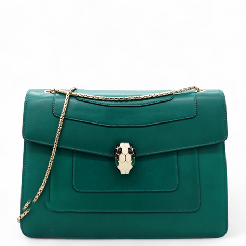  Bulgari  Serpenti Forever Shoulder Bag Emerald Green 