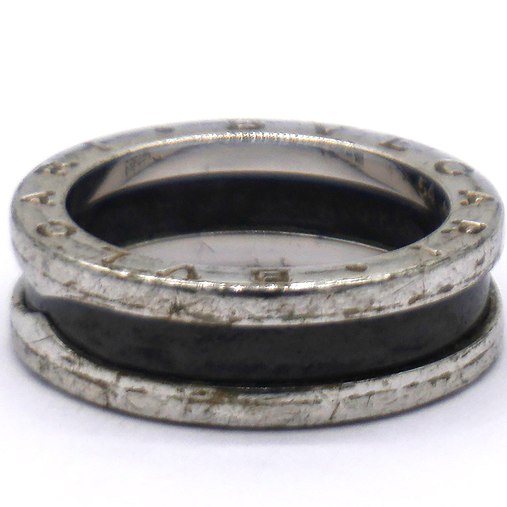 Bvlgari B.Zero1 Save The Children Ceramic Sterling Silver Ring Size54