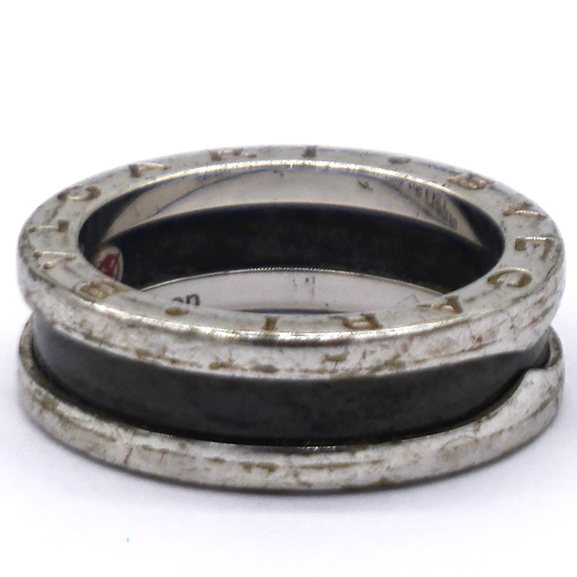 Bvlgari B.Zero1 Save The Children Ceramic Sterling Silver Ring Size54 