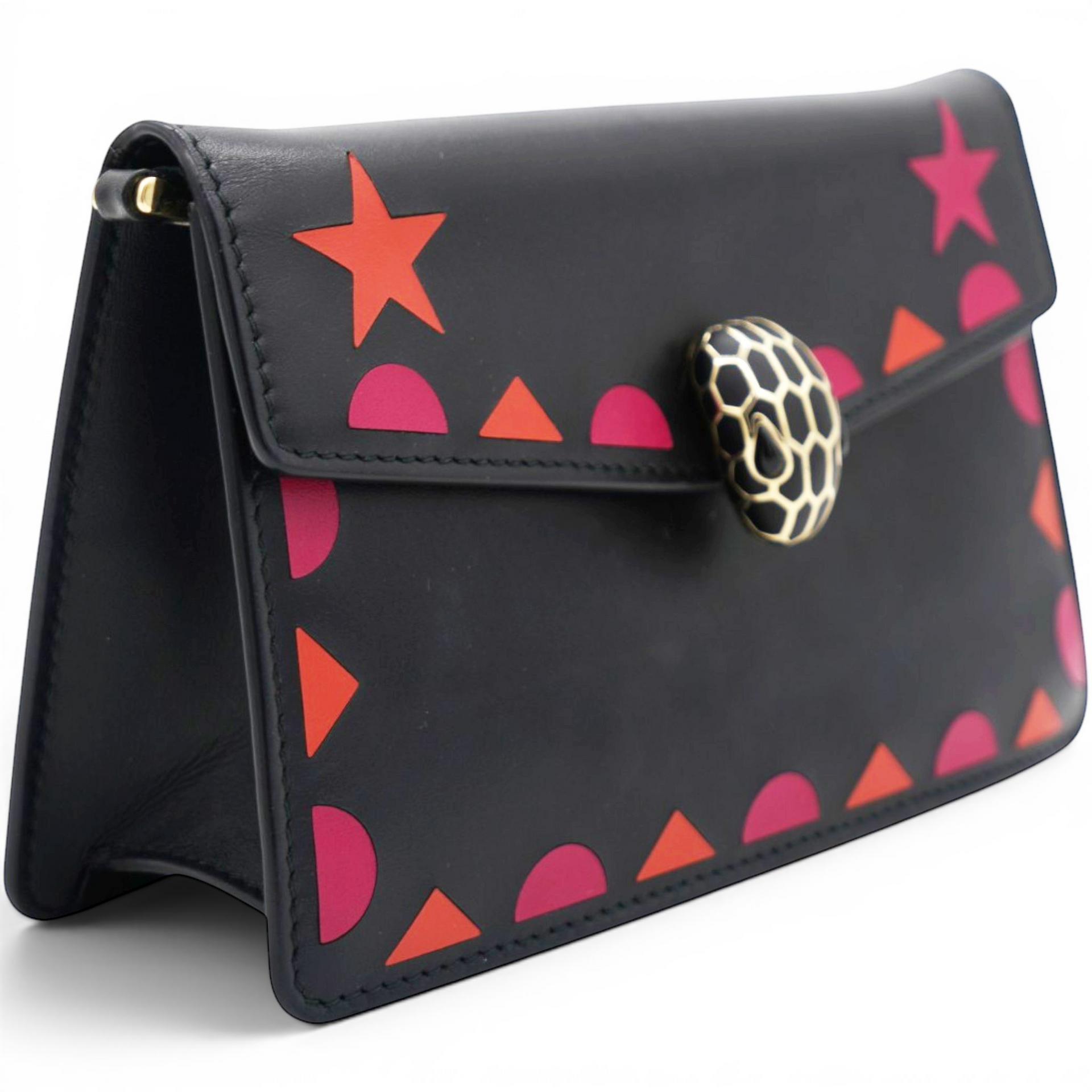 Bvlgari Black Leather Serpenti Shoulder Bag 