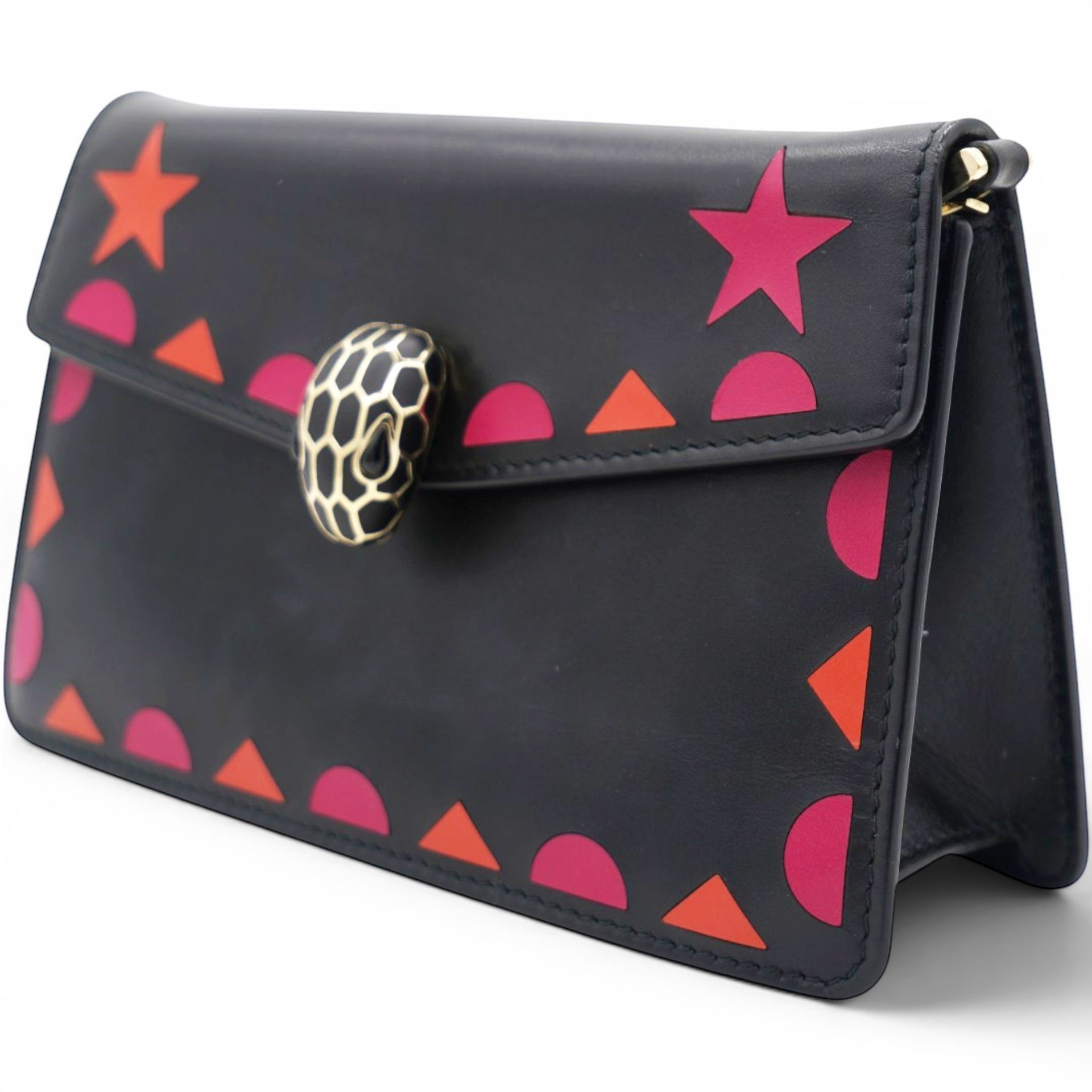 Bvlgari Black Leather Serpenti Shoulder Bag 