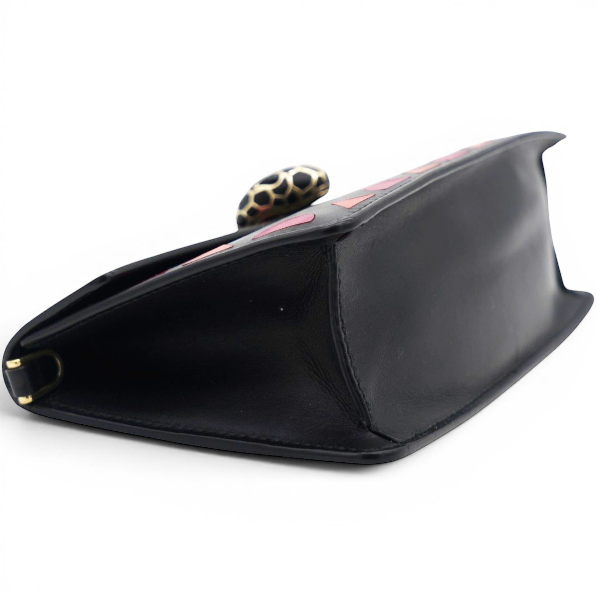 Bvlgari Black Leather Serpenti Shoulder Bag 