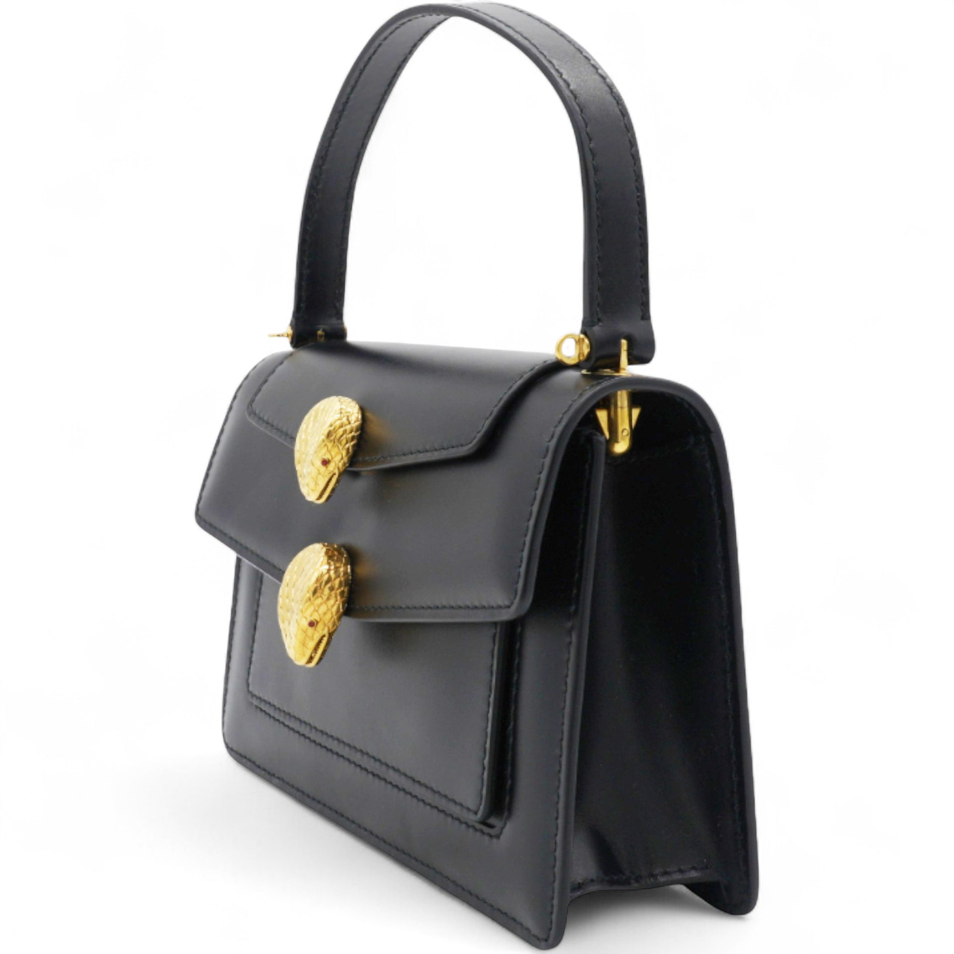 Bvlgari Black Leather X Alexander Wang Serpenti Tote and Shoulder Bag 