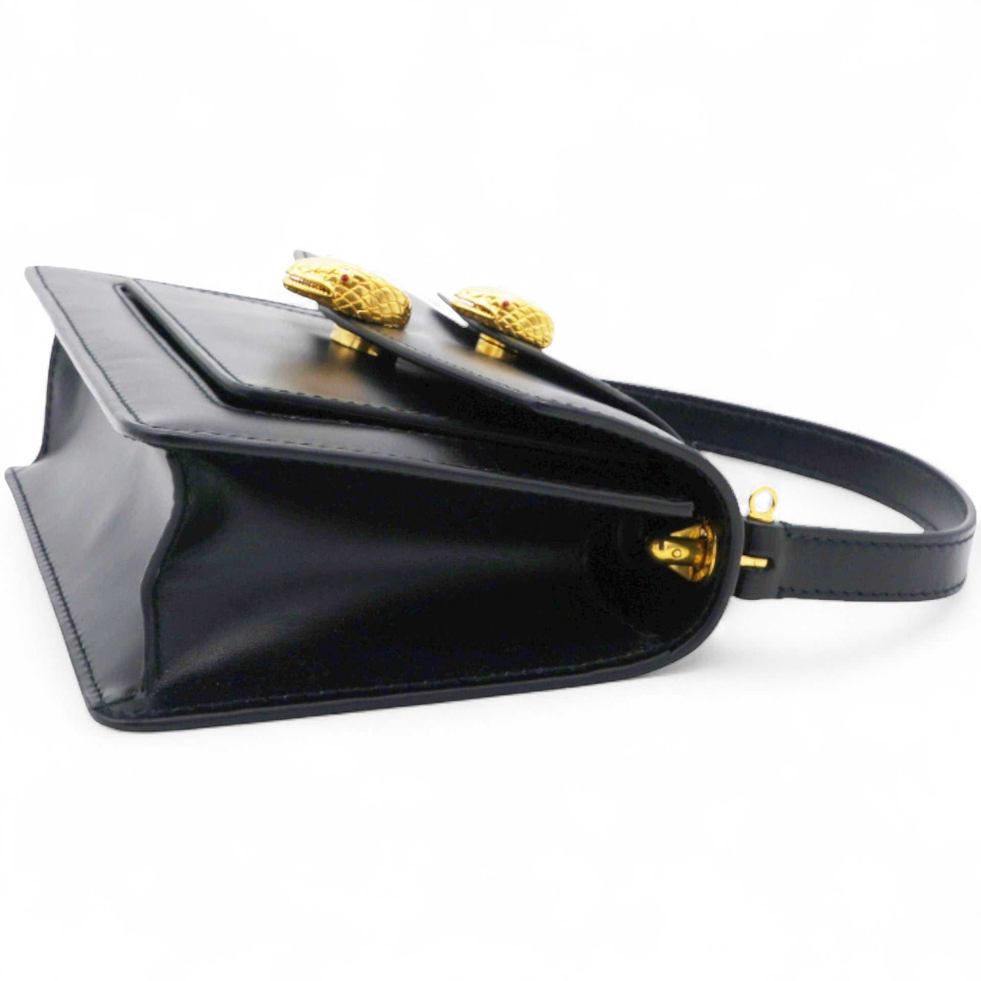 Bvlgari Black Leather X Alexander Wang Serpenti Tote and Shoulder Bag 