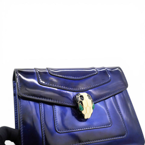 Bvlgari Blue Patent Leather Serpenti Forever Shoulder Bag 