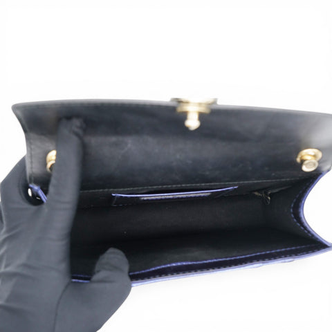 Bvlgari Blue Patent Leather Serpenti Forever Shoulder Bag 