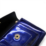 Bvlgari Blue Patent Leather Serpenti Forever Shoulder Bag 
