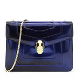 Bvlgari Blue Patent Leather Serpenti Forever Shoulder Bag 