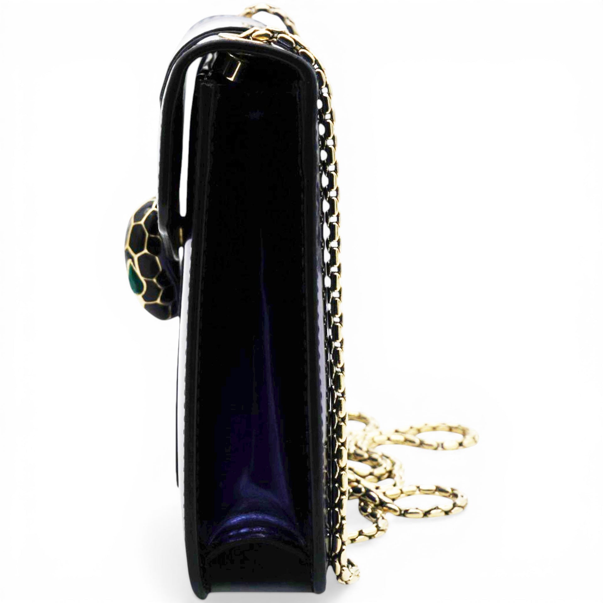 Bvlgari Blue Patent Leather Serpenti Forever Shoulder Bag 