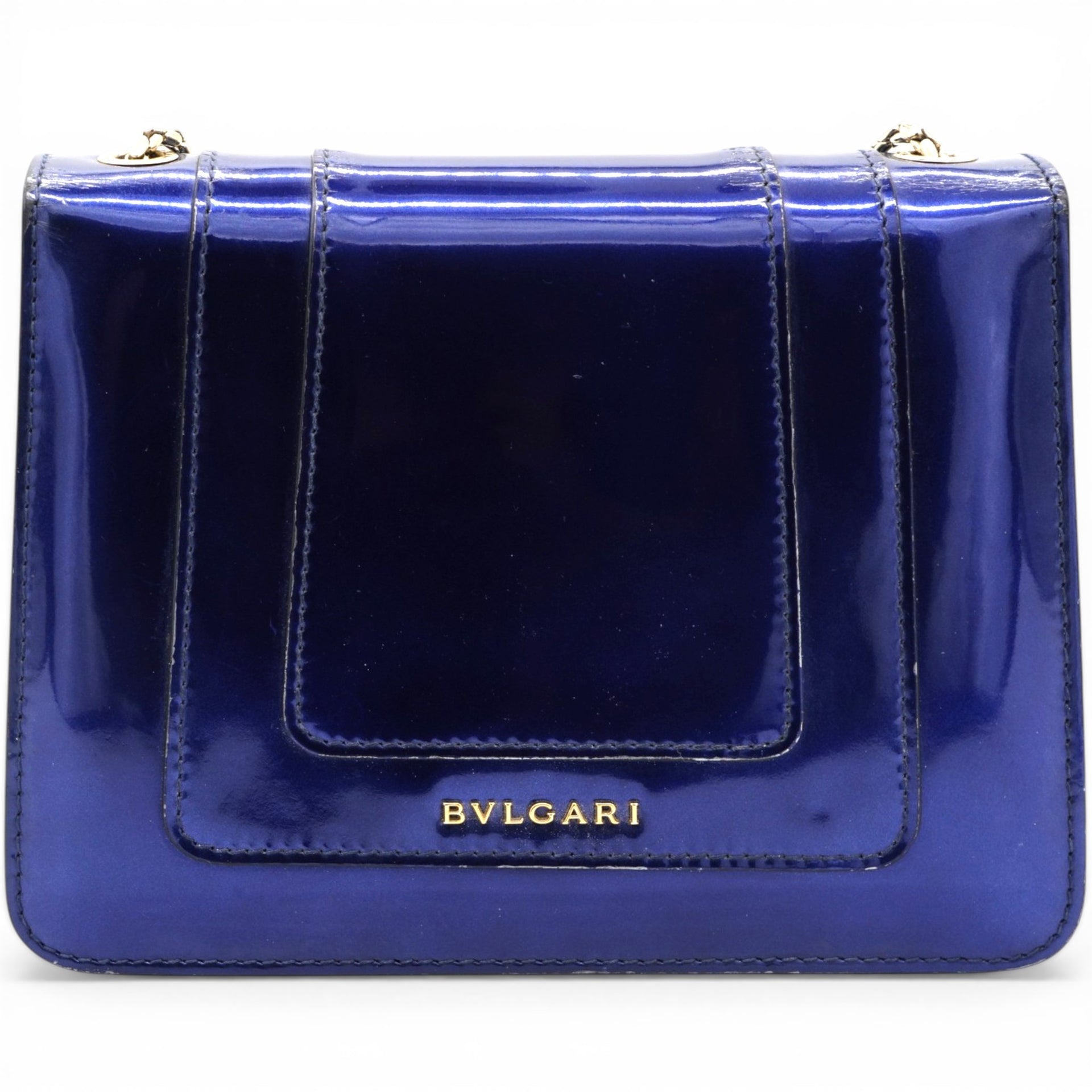 Bvlgari Blue Patent Leather Serpenti Forever Shoulder Bag 