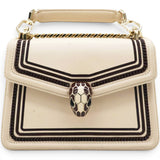 Bvlgari Serpenti Leather Crossbody Bag In Beige 