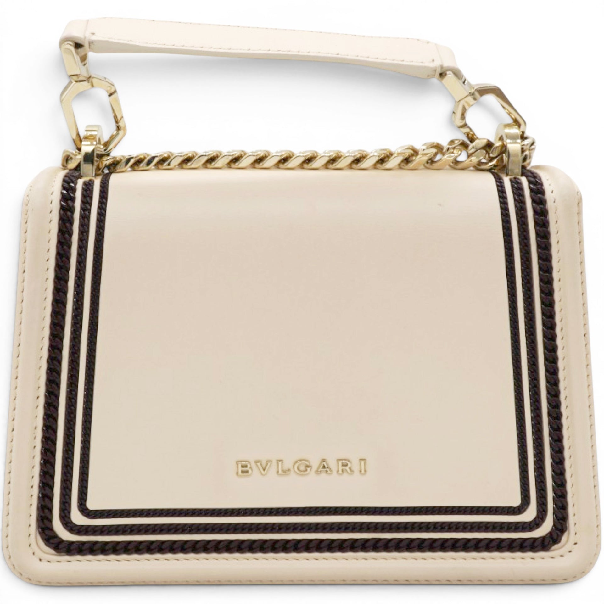 Bvlgari Serpenti Leather Crossbody Bag In Beige 