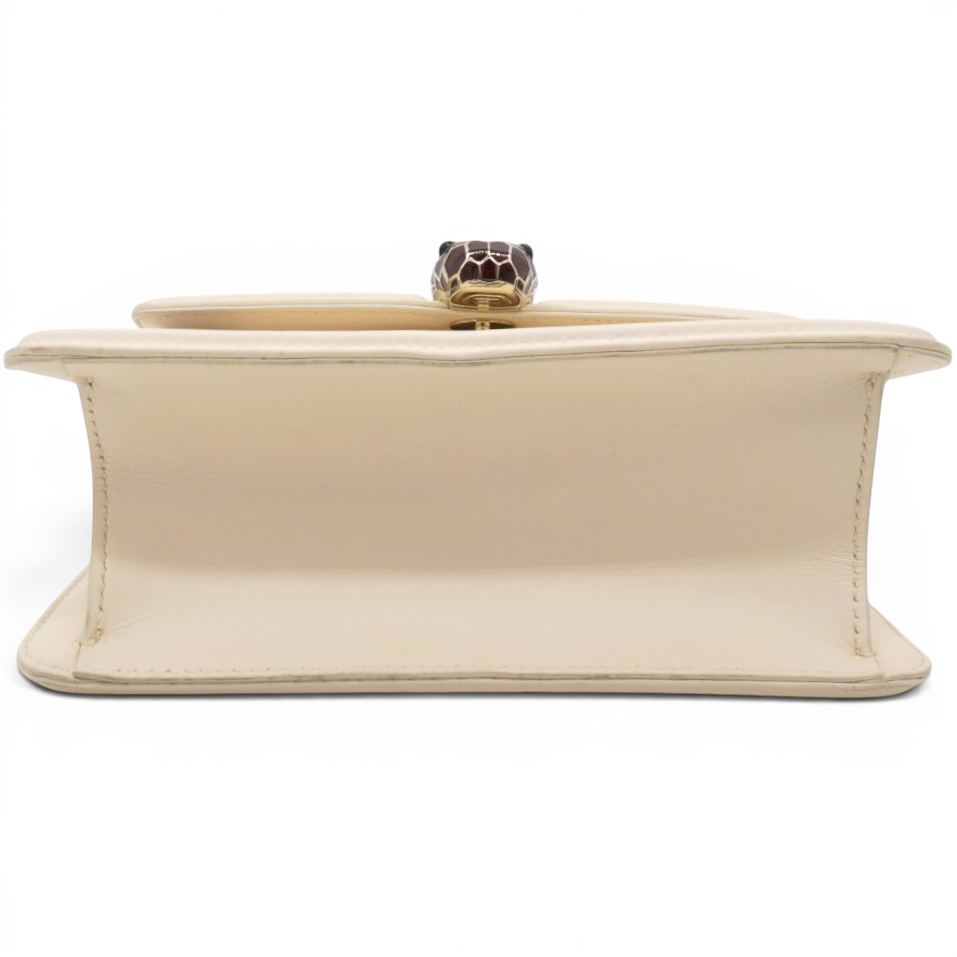 Bvlgari Serpenti Leather Crossbody Bag In Beige 