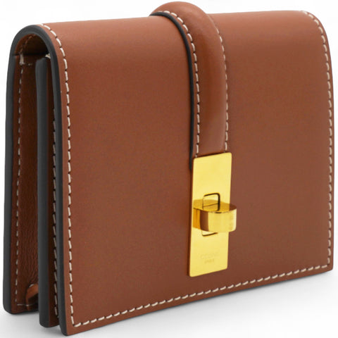 CELINE Card Holder With Flap 16 In Satinated 