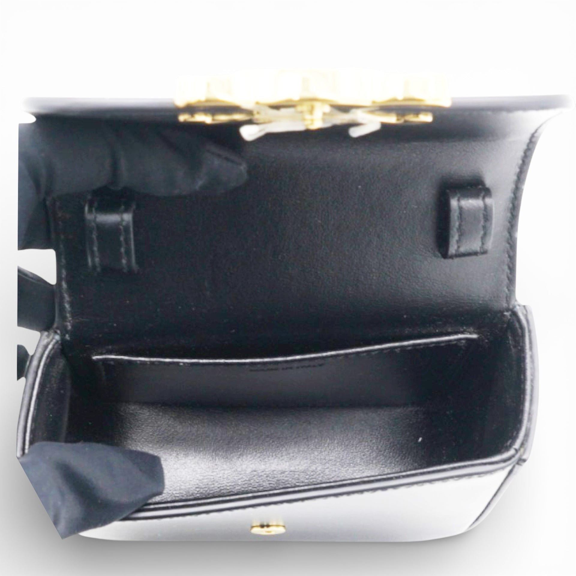 CELINE Mini Triomphe in Shiny Calfskin Black
