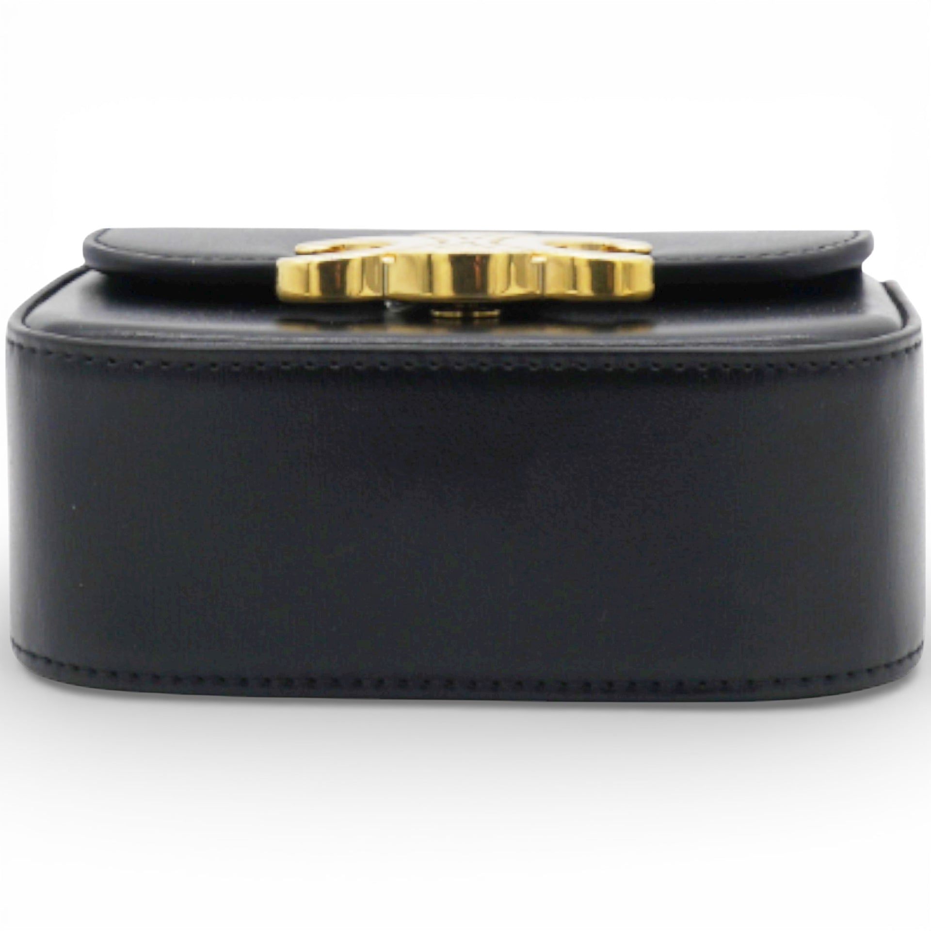 CELINE Mini Triomphe in Shiny Calfskin Black