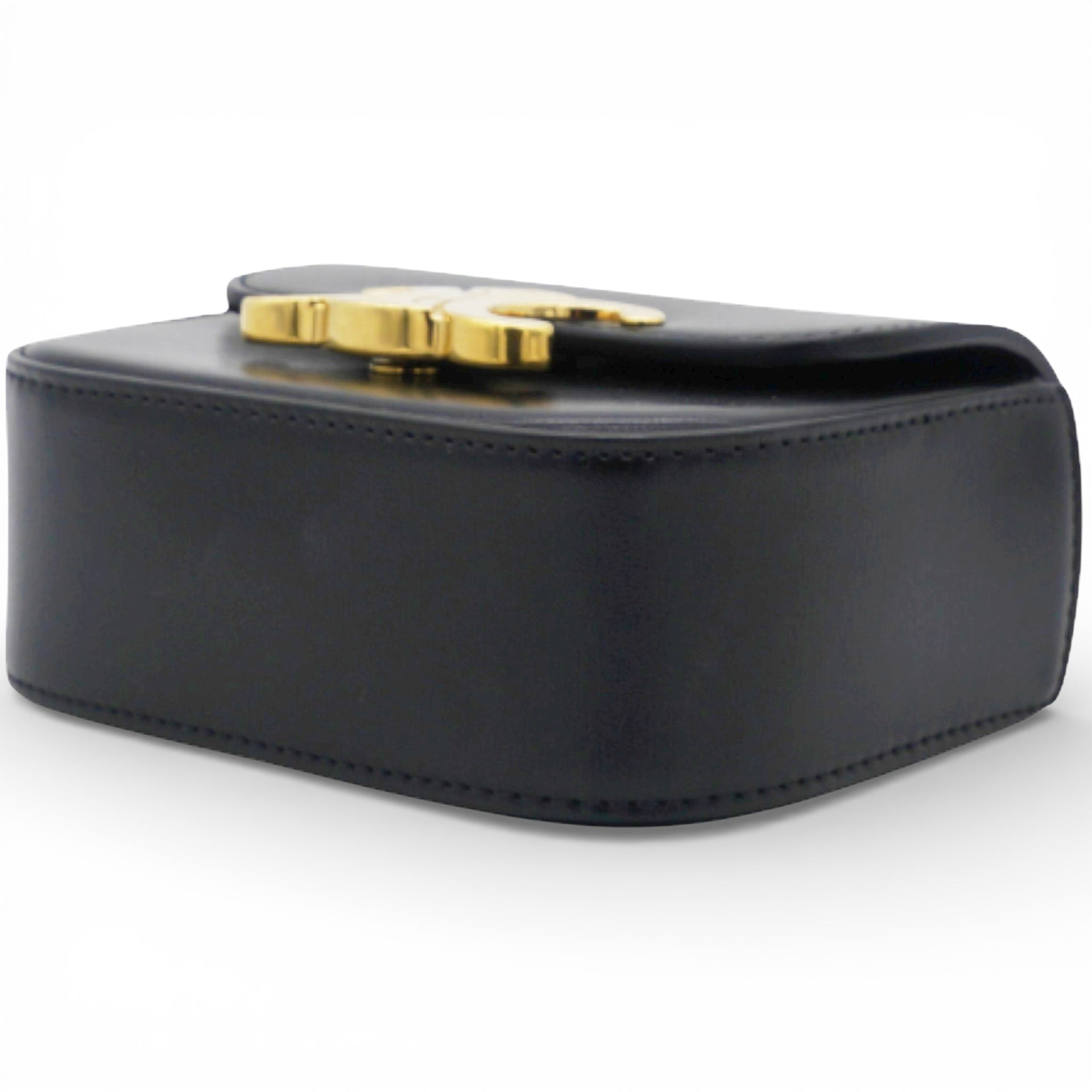 CELINE Mini Triomphe in Shiny Calfskin Black