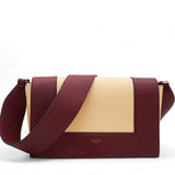 CELINE Shiny Smooth Calfskin Frame Shoulder Bag Ruby Nude 
