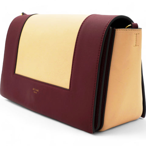 CELINE Shiny Smooth Calfskin Frame Shoulder Bag Ruby Nude 