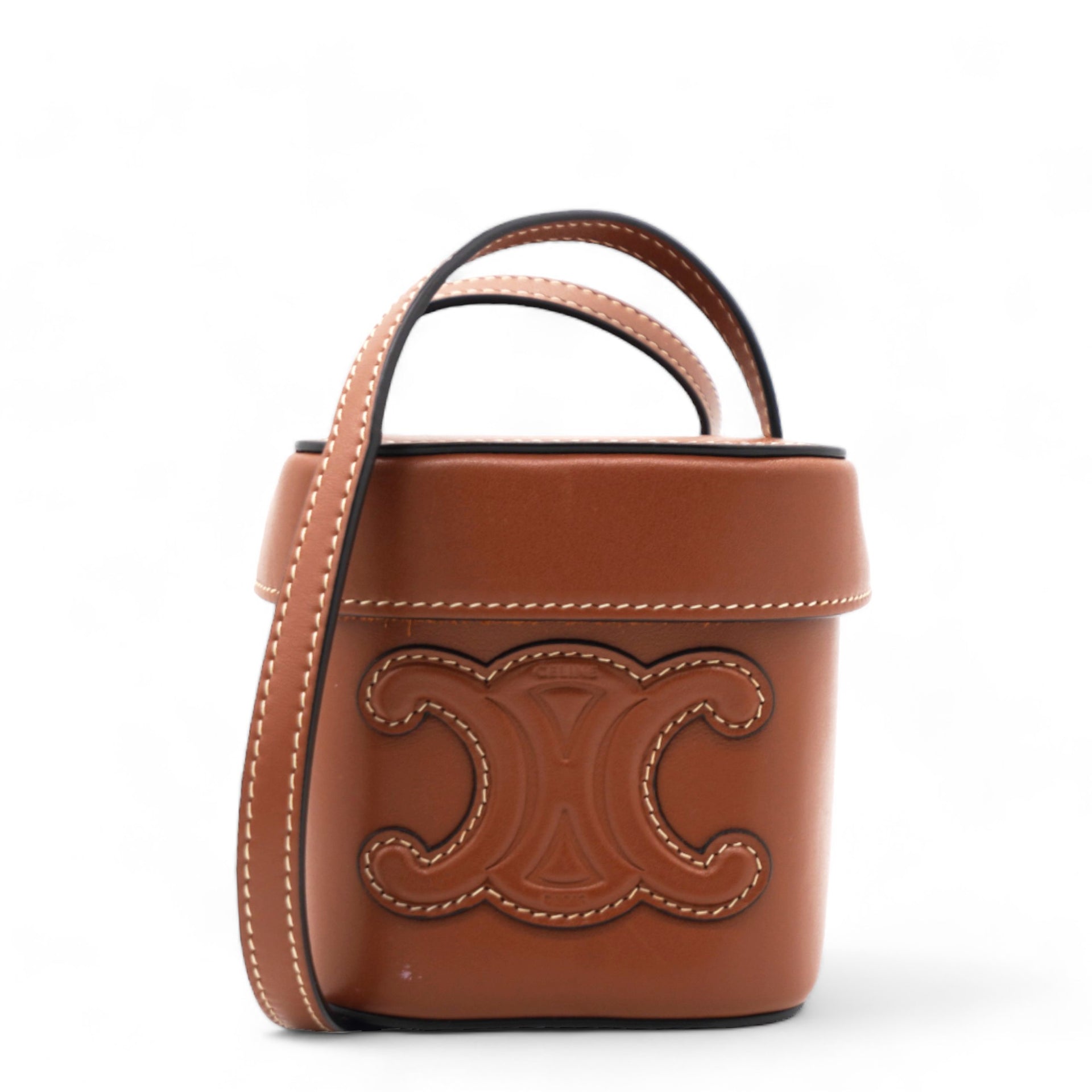 CELINE Smooth Calfskin Cuir Triomphe Box Tan 